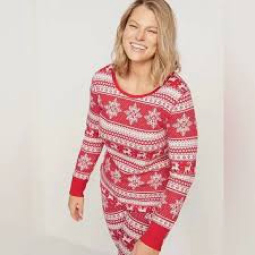 Old Navy Christmas Thermal Pajama Set Womens size XL NWOT